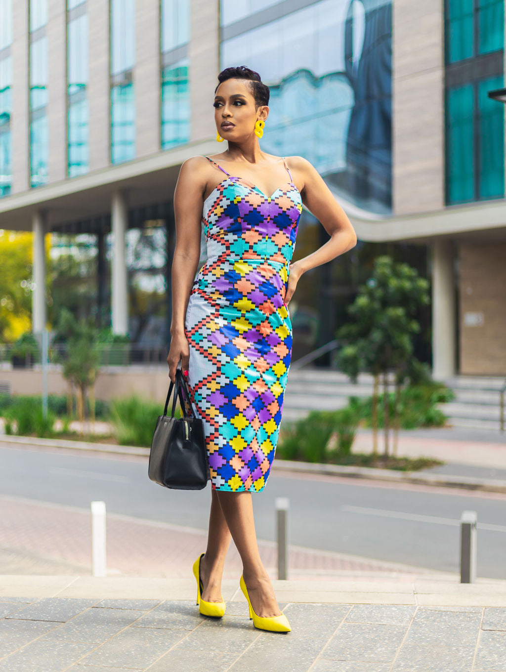 Ntando Dress- Rainbow Print