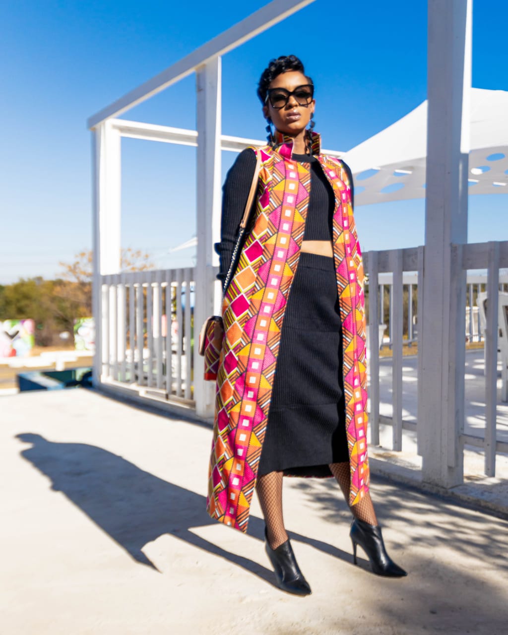 Sleeveless Coat Magenta
