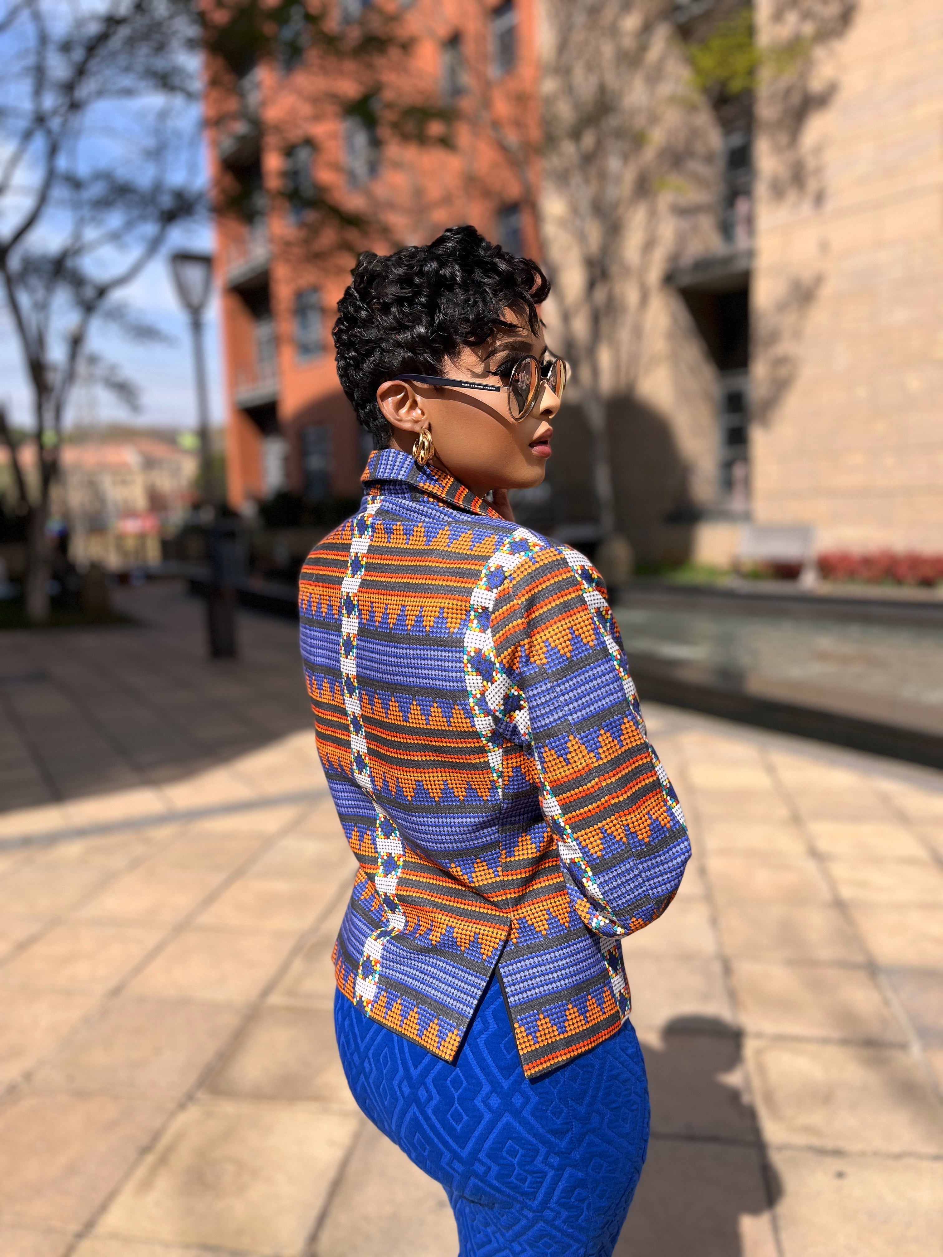 Jacket Blazer - Flame Print