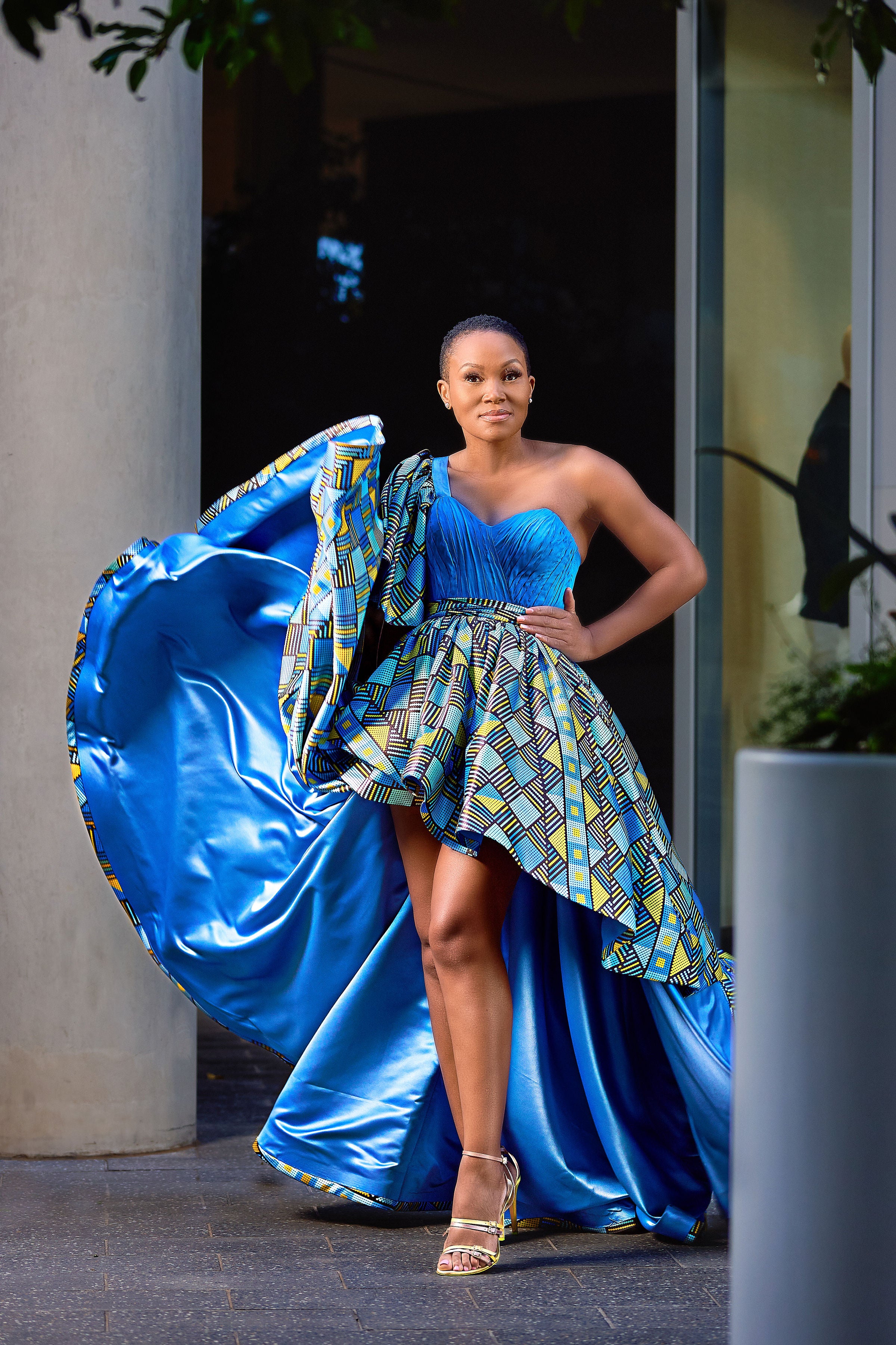 Cinderella Blue Dress - Blue Shades Print eYami Cinderella Blue Dress - Blue Shades Print eYami