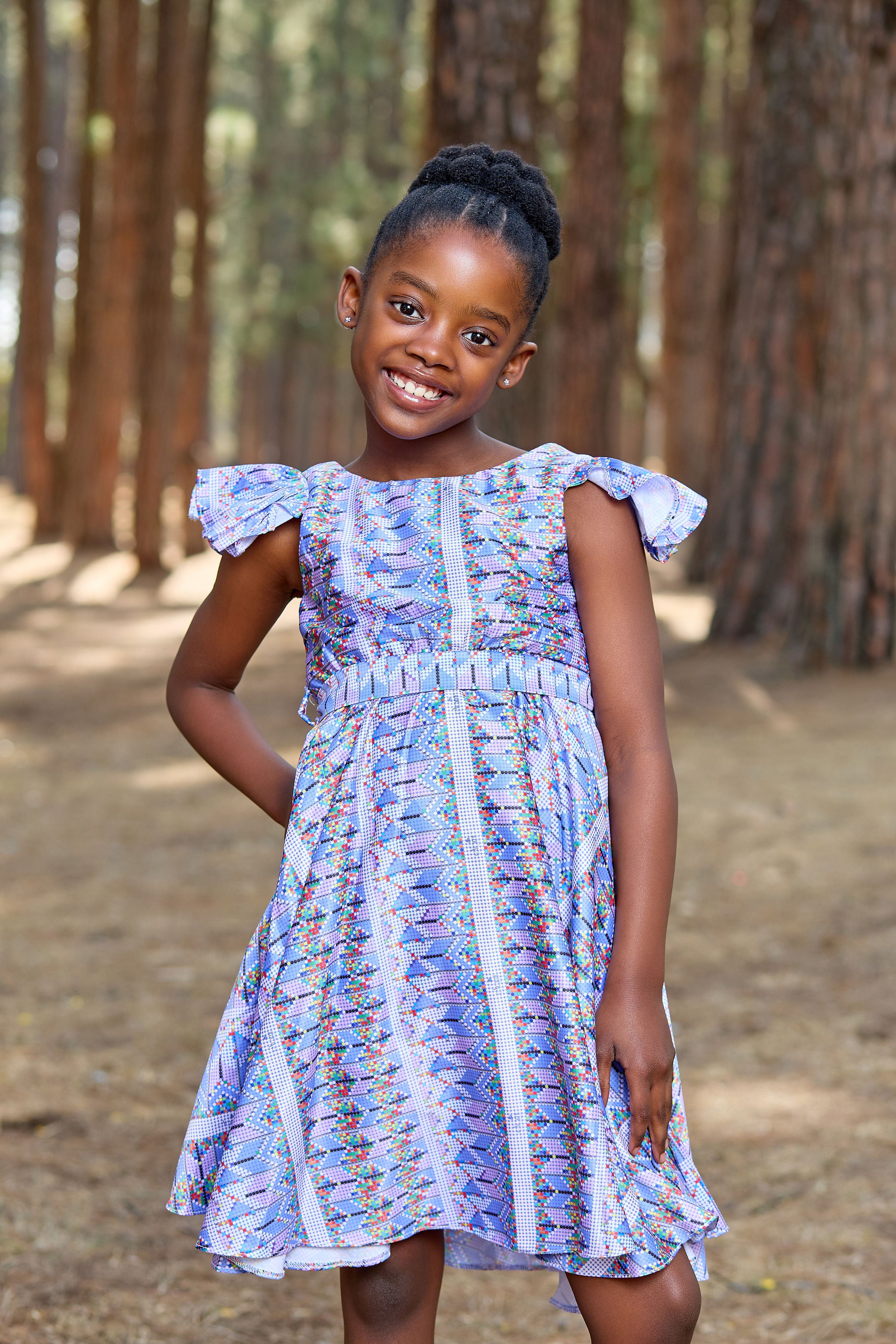 Amahle kiddies Dress - Lialiac Print