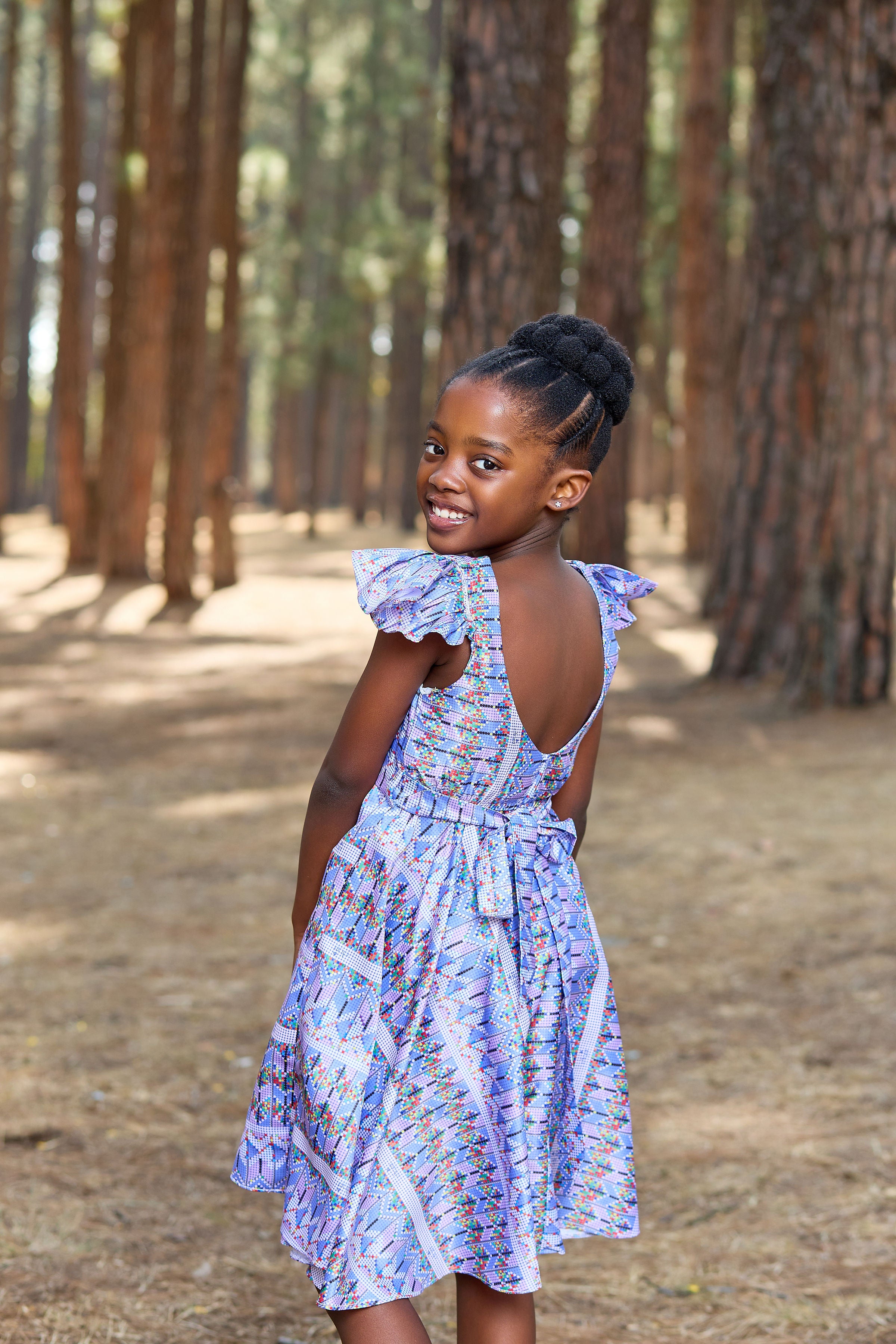 Amahle kiddies Dress - Lialiac Print