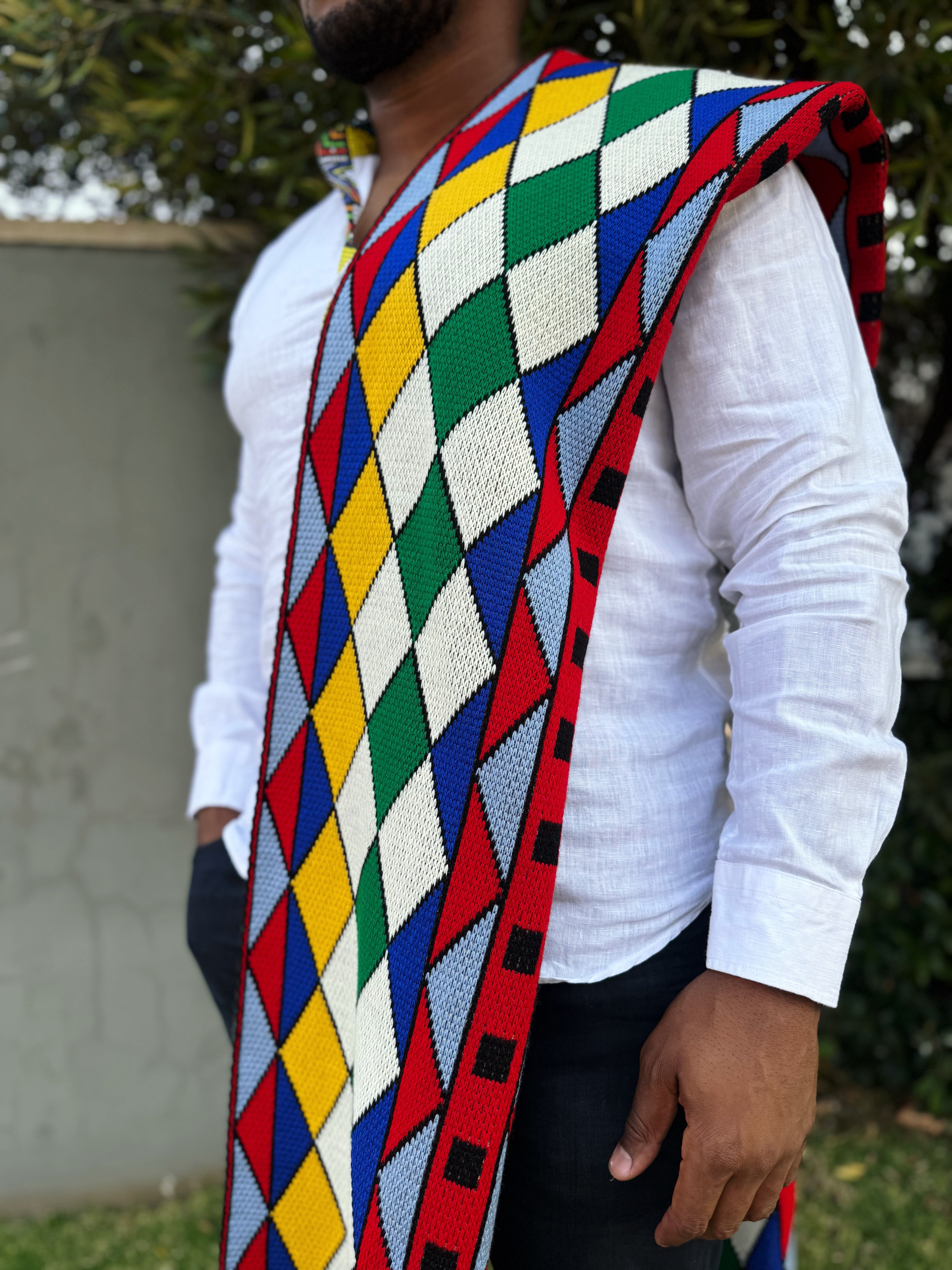 eYami Knitted Scarf - Redline Print