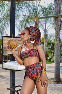 Padded High Waist Top- Iziqhaza Print